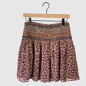 Anthropologie Floral Smocked Skirt
